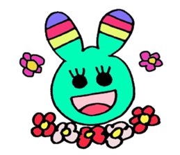 Cute Colorful Rabbit sticker #3147979