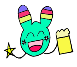 Cute Colorful Rabbit sticker #3147980