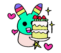 Cute Colorful Rabbit sticker #3147981