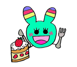 Cute Colorful Rabbit sticker #3147983
