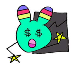 Cute Colorful Rabbit sticker #3147985