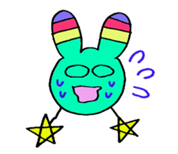 Cute Colorful Rabbit sticker #3147990