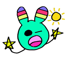 Cute Colorful Rabbit sticker #3147991