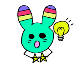 Cute Colorful Rabbit sticker #3147992