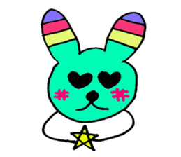 Cute Colorful Rabbit sticker #3147993