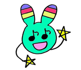Cute Colorful Rabbit sticker #3147995