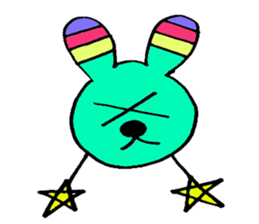 Cute Colorful Rabbit sticker #3147996