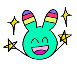 Cute Colorful Rabbit sticker #3147997