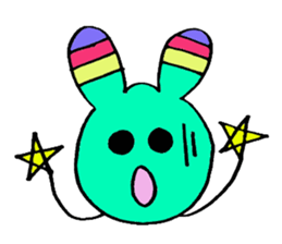 Cute Colorful Rabbit sticker #3147998