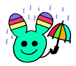 Cute Colorful Rabbit sticker #3148001