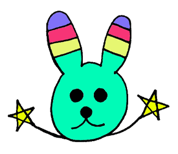 Cute Colorful Rabbit sticker #3148003