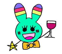 Cute Colorful Rabbit sticker #3148010