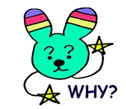 Cute Colorful Rabbit sticker #3148014