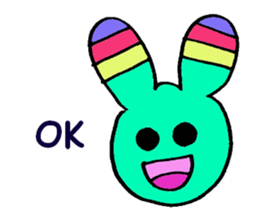 Cute Colorful Rabbit sticker #3148015