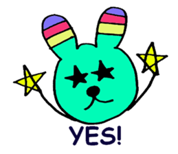 Cute Colorful Rabbit sticker #3148017