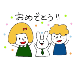 Everyday girls and rabbit 2 sticker #3152887