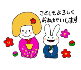Everyday girls and rabbit 2 sticker #3152890