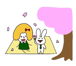 Everyday girls and rabbit 2 sticker #3152895