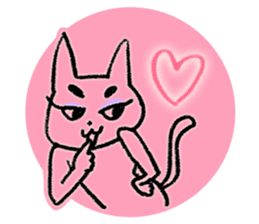 Eyebrows colorful cat sticker #3154086