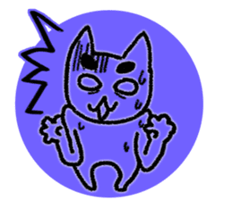 Eyebrows colorful cat sticker #3154095