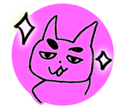 Eyebrows colorful cat sticker #3154117