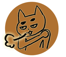 Eyebrows colorful cat sticker #3154121
