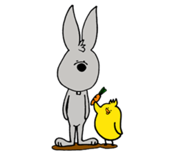 rabbit with bird sticker #3156285