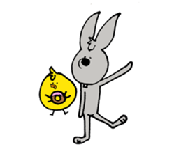 rabbit with bird sticker #3156291