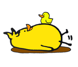 rabbit with bird sticker #3156292