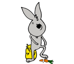 rabbit with bird sticker #3156297