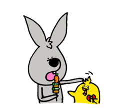 rabbit with bird sticker #3156306