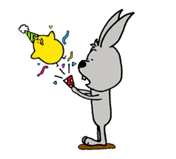 rabbit with bird sticker #3156308