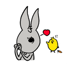 rabbit with bird sticker #3156314
