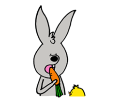 rabbit with bird sticker #3156316