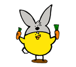 rabbit with bird sticker #3156318