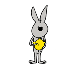 rabbit with bird sticker #3156320