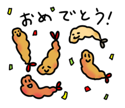 Funny fried shrimps sticker #3157330
