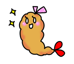 Funny fried shrimps sticker #3157331