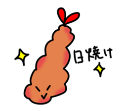 Funny fried shrimps sticker #3157359