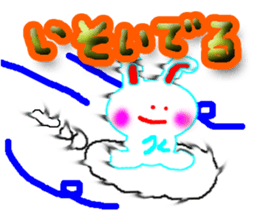 A baby rabbit and tortoise sticker #3160554