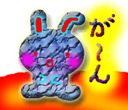 A baby rabbit and tortoise sticker #3160562