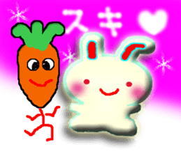 A baby rabbit and tortoise sticker #3160563