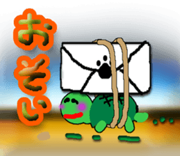 A baby rabbit and tortoise sticker #3160569