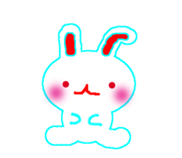 A baby rabbit and tortoise sticker #3160585