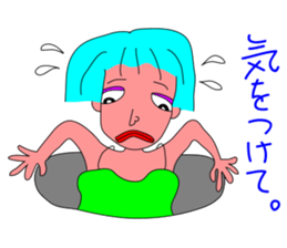 A girl with light blue hair sticker #3161150