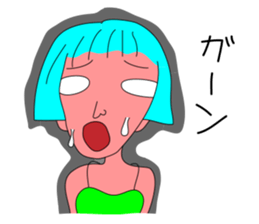 A girl with light blue hair sticker #3161151