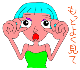 A girl with light blue hair sticker #3161159