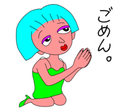 A girl with light blue hair sticker #3161177