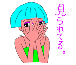 A girl with light blue hair sticker #3161186