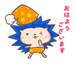 Happy blue hedgehog sticker #3164600